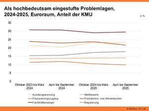 Als hochbedeutsam eingestufte Problemlagen, 2024-2025, Euroraum, Anteil der KMU