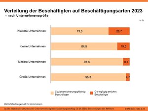 Verteilung der Beschäftigten auf Beschäftigungsarten 2023