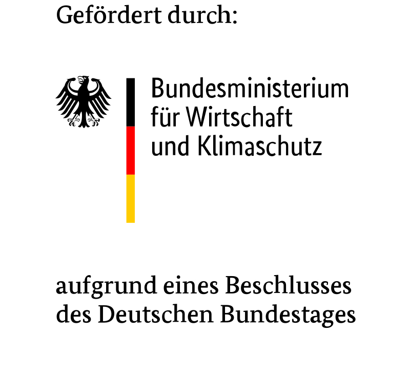 Gefördert durch das Bundesministerium für Wirtschaft und Klimaschutz aufgrund eines Beschlusses des Deutschen Bundestags